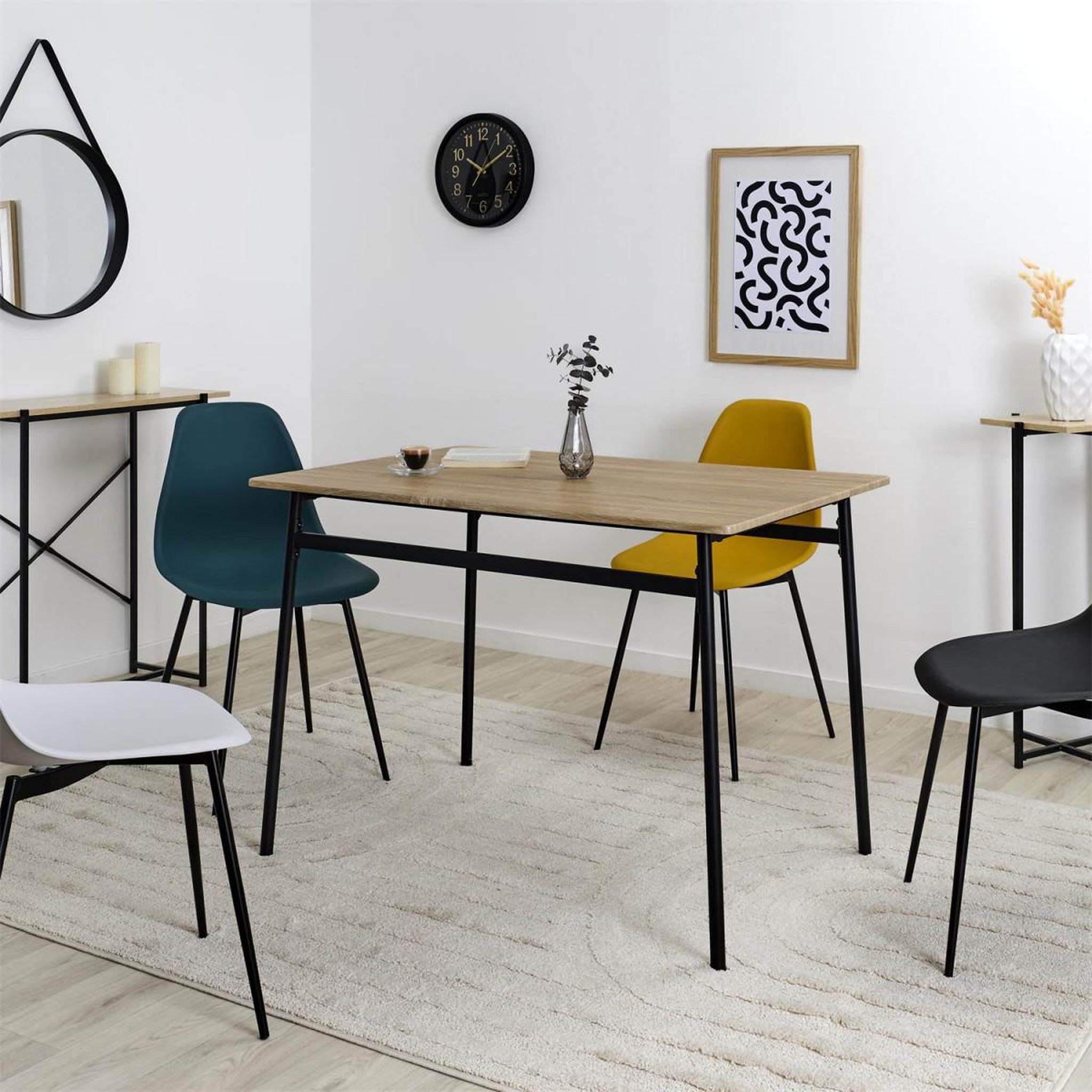 Voir la diapositive 4 : The Home Deco Factory Table à manger  loka  110cm naturel