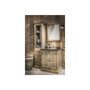HELLIN Meuble simple vasque en bois avec miroir et colonne (ensemble) - HANOÏ