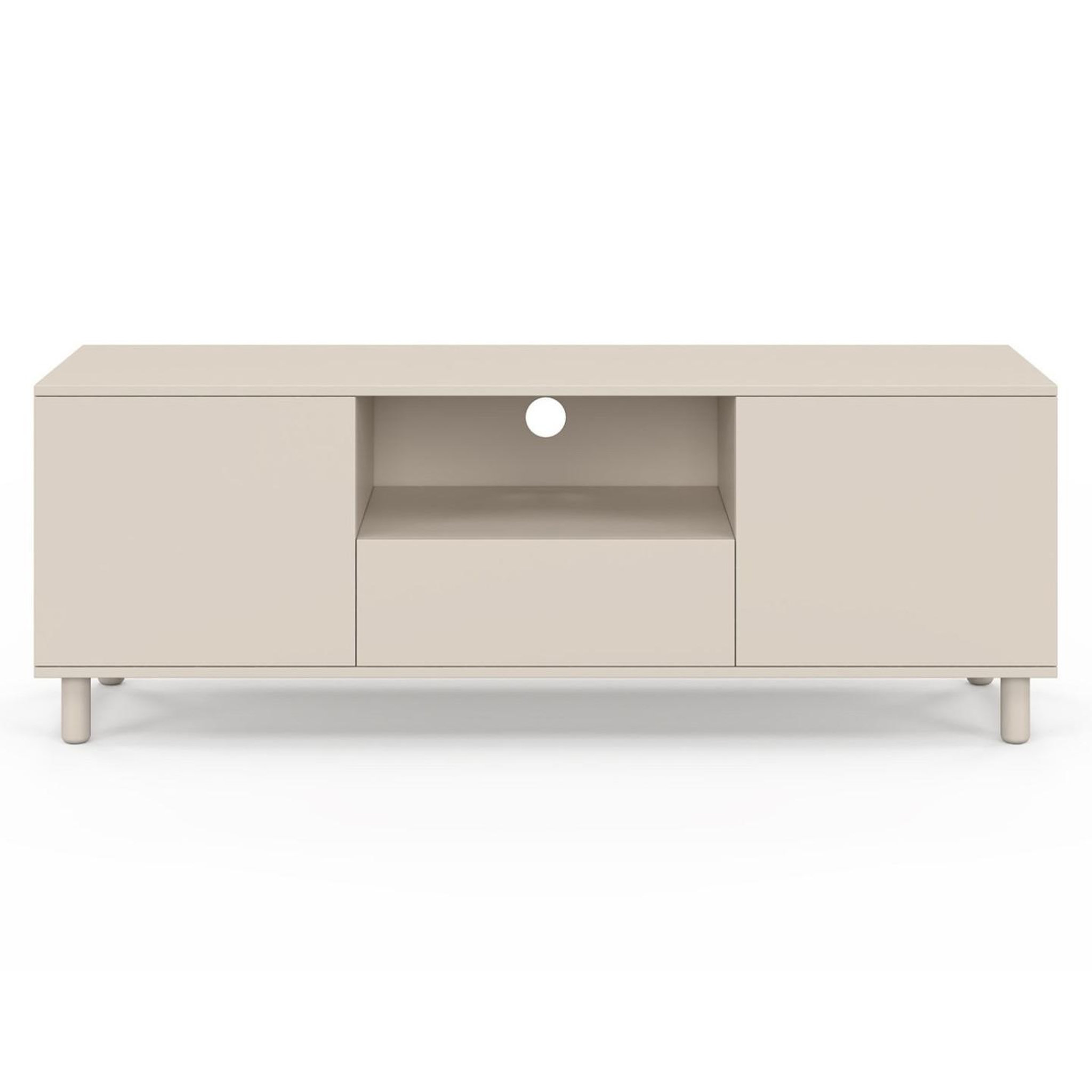Voir la diapositive 3 : ID MARKET Meuble tv 140 cm bertille 3 portes bois beige