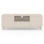 Voir la diapositive 3 : ID MARKET Meuble TV 140 cm BERTILLE 3 portes bois beige