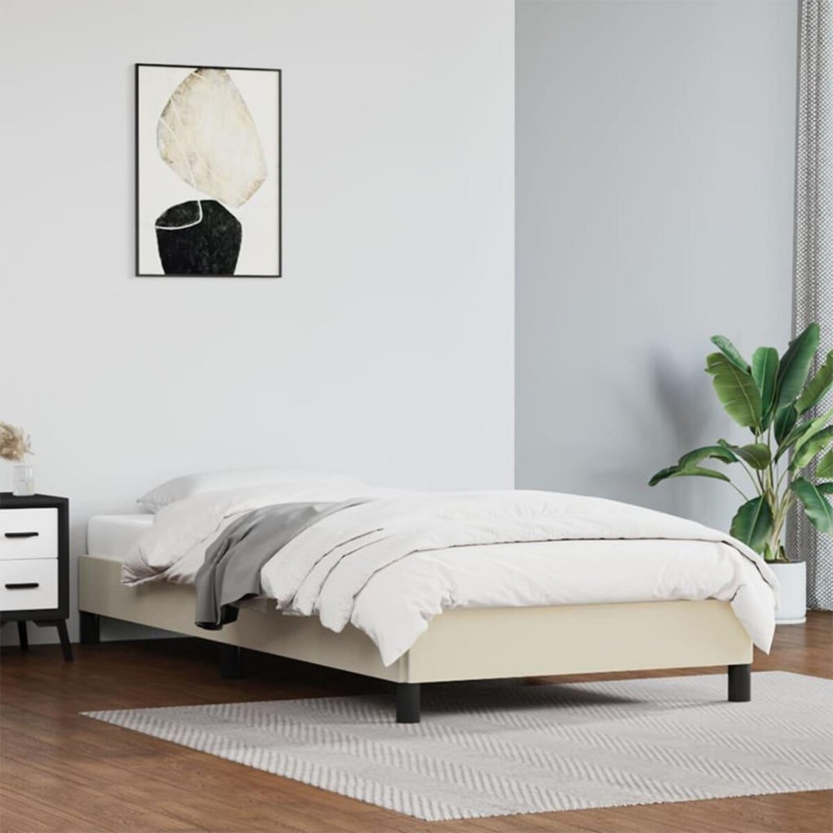 VIDAXL Cadre de lit sans matelas creme 90x200 cm similicuir