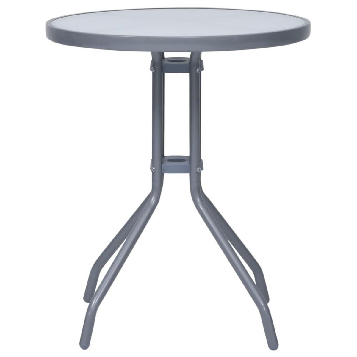 VIDAXL Table de jardin Gris clair 60 cm Acier et verre
