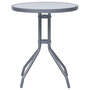 Voir la diapositive 2 : VIDAXL Table de jardin Gris clair 60 cm Acier et verre
