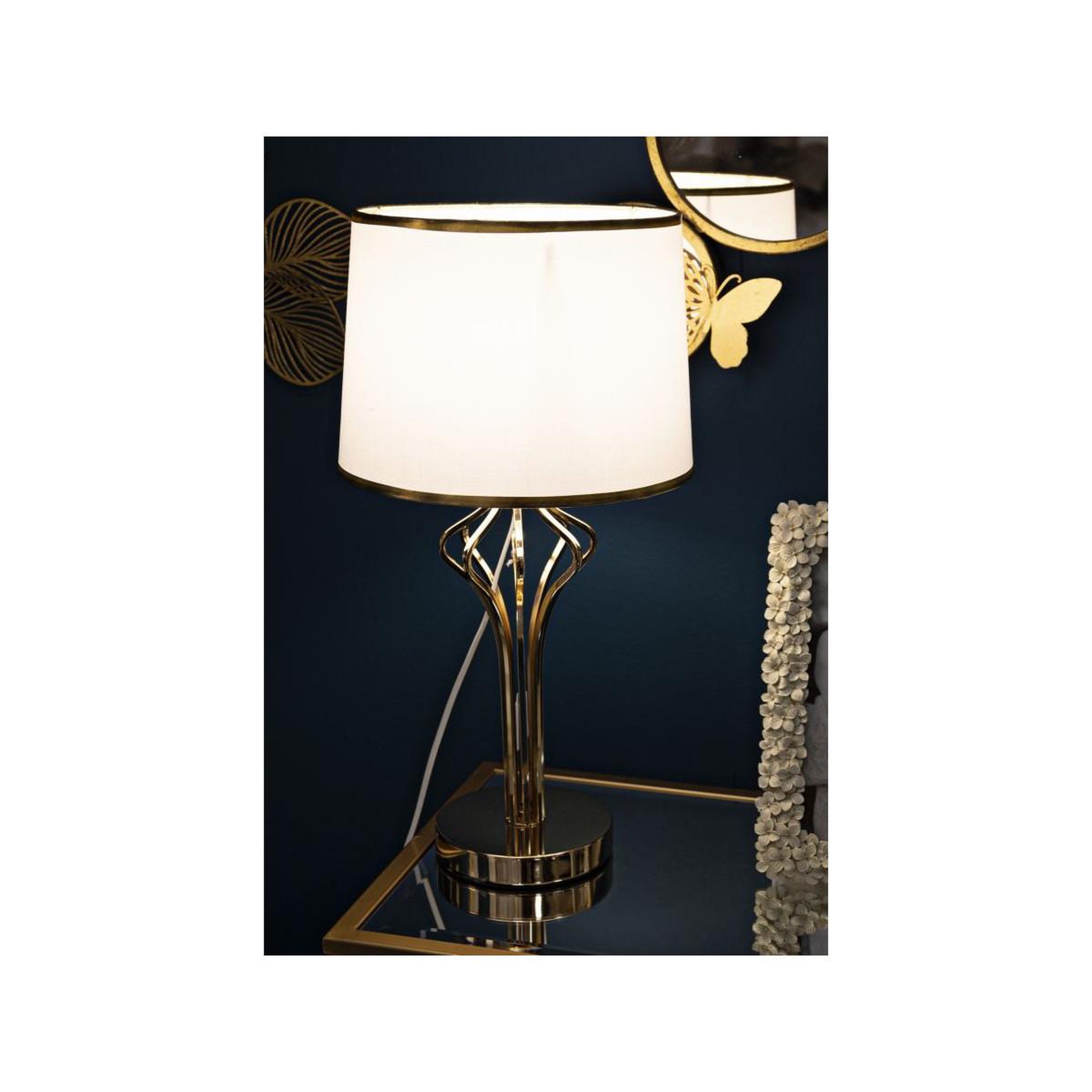 Voir la diapositive 5 : Paris Prix Lampe à poser design en métal  slimmy  53cm or