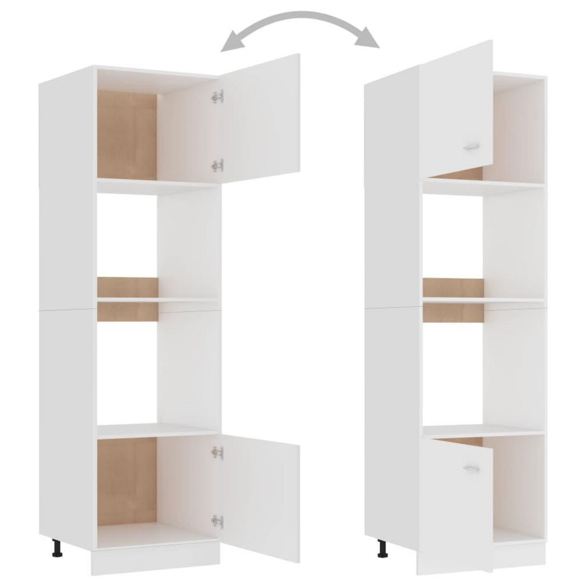 VIDAXL Armoire a micro-ondes Blanc 60x57x207 cm Bois d'ingenierie