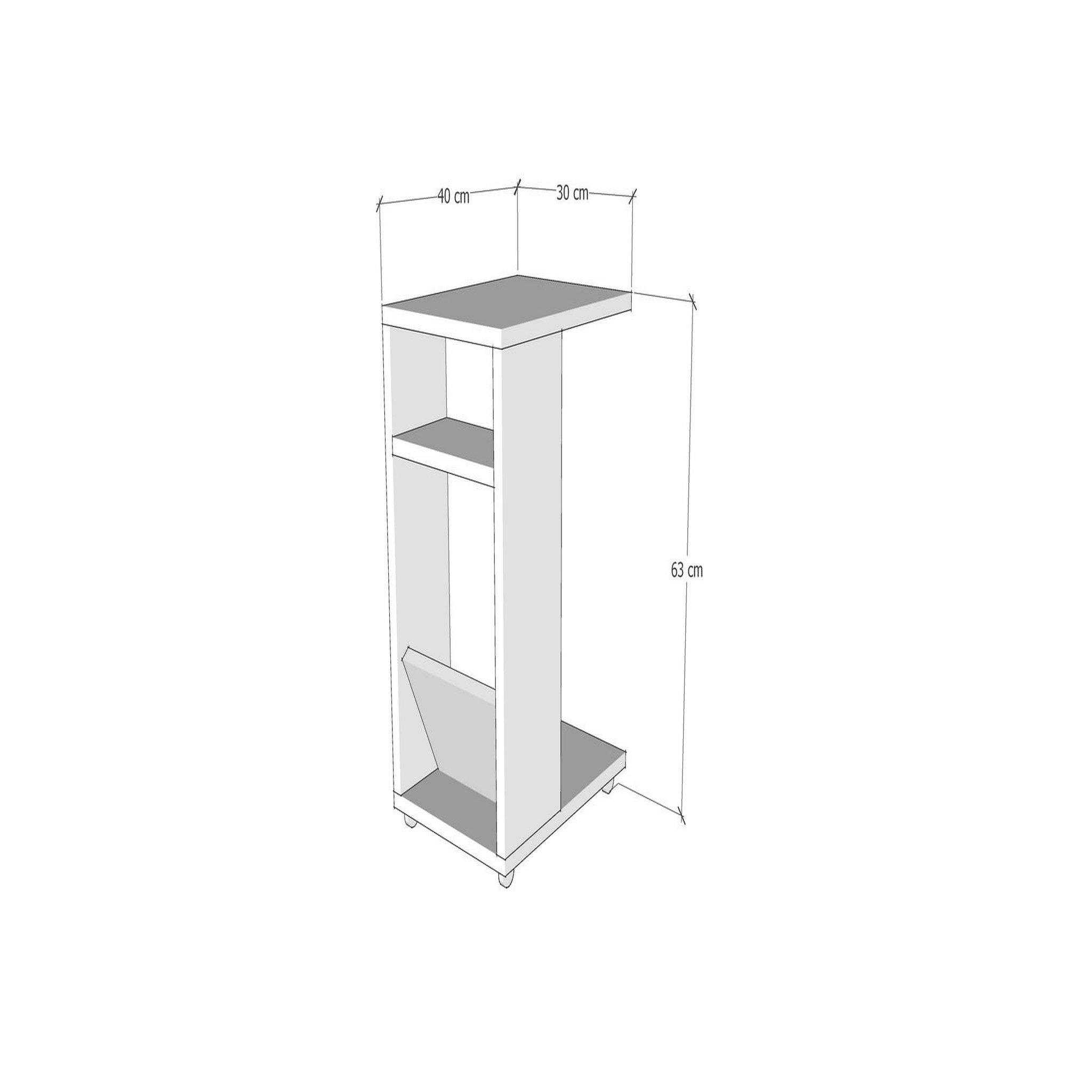 Habitat et Jardin Table d'appoint en bois  filinta  - 30 x 40 x 63 cm - blanc
