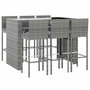 Voir la diapositive 3 : VIDAXL Ensemble de bar de jardin 7 pcs avec coussins gris poly rotin