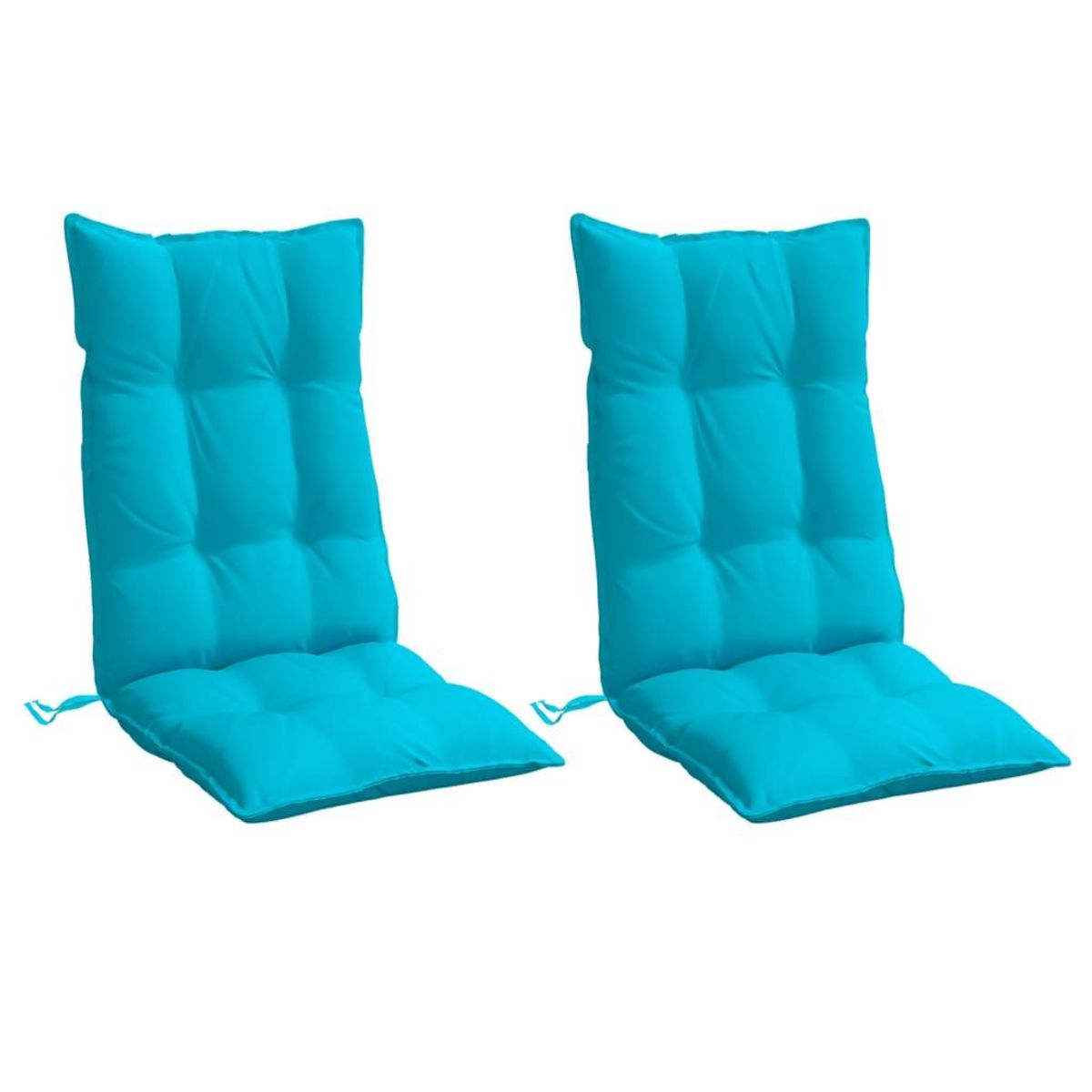 VIDAXL Coussins de chaise a dossier haut lot de 2 turquoise