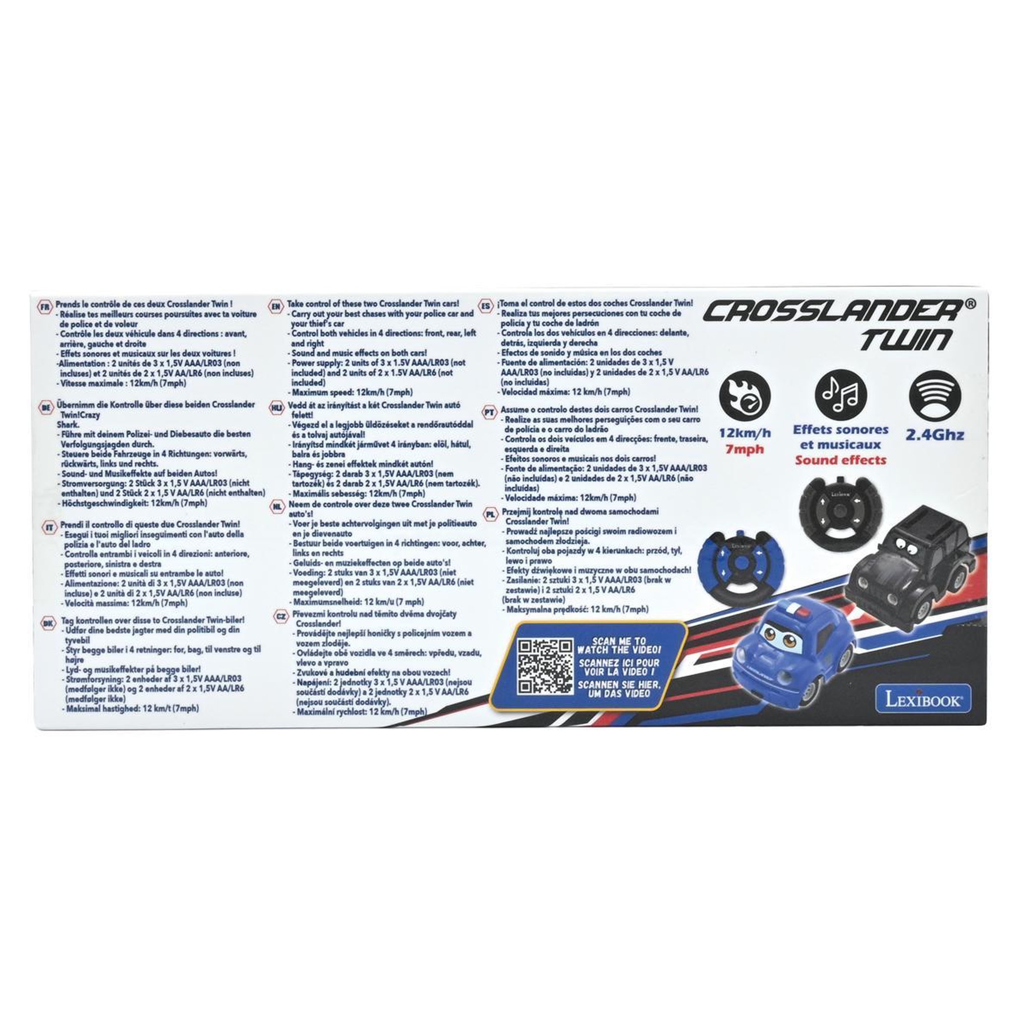 Voir la diapositive 5 : Lexibook Crosslander Twin – Set de voiture télécommandée policier et voleur