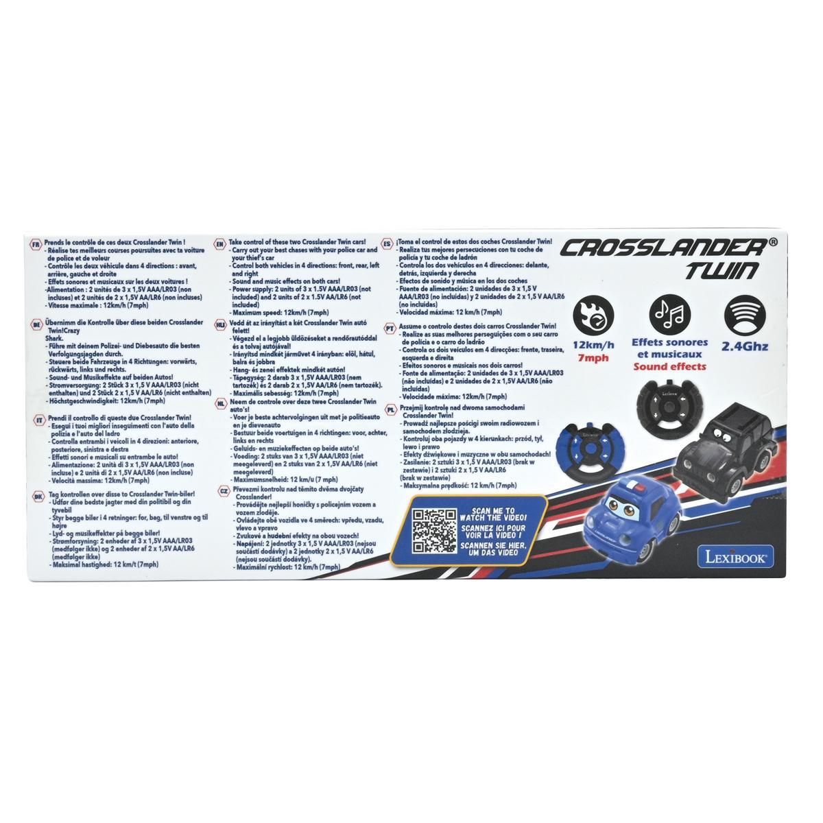 Lexibook Crosslander Twin – Set de voiture télécommandée policier et voleur