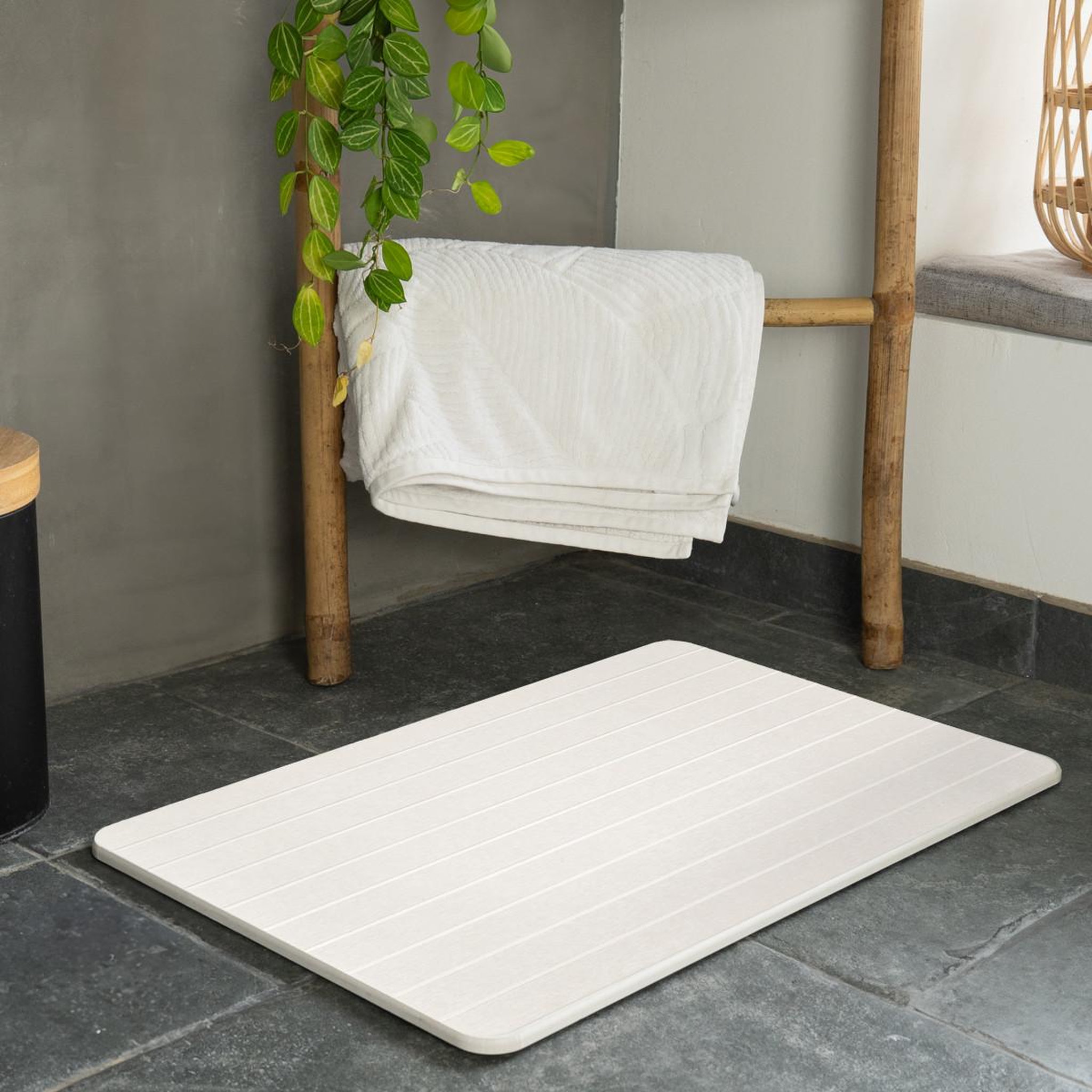 Voir la diapositive 2 : GUY LEVASSEUR Tapis de bain diatomite creusé 39x60cm