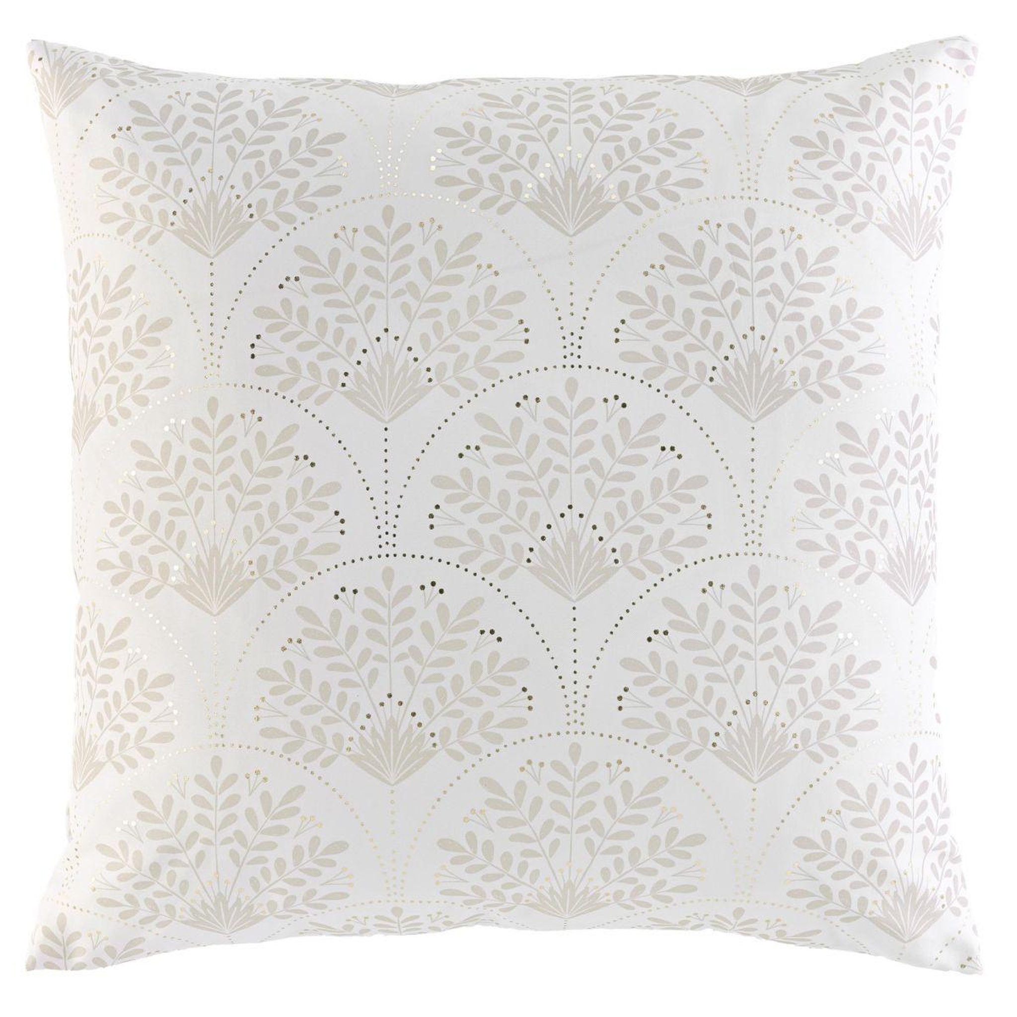 Douceur d'Intérieur Coussin déco imprimé  majestia  60x60cm blanc