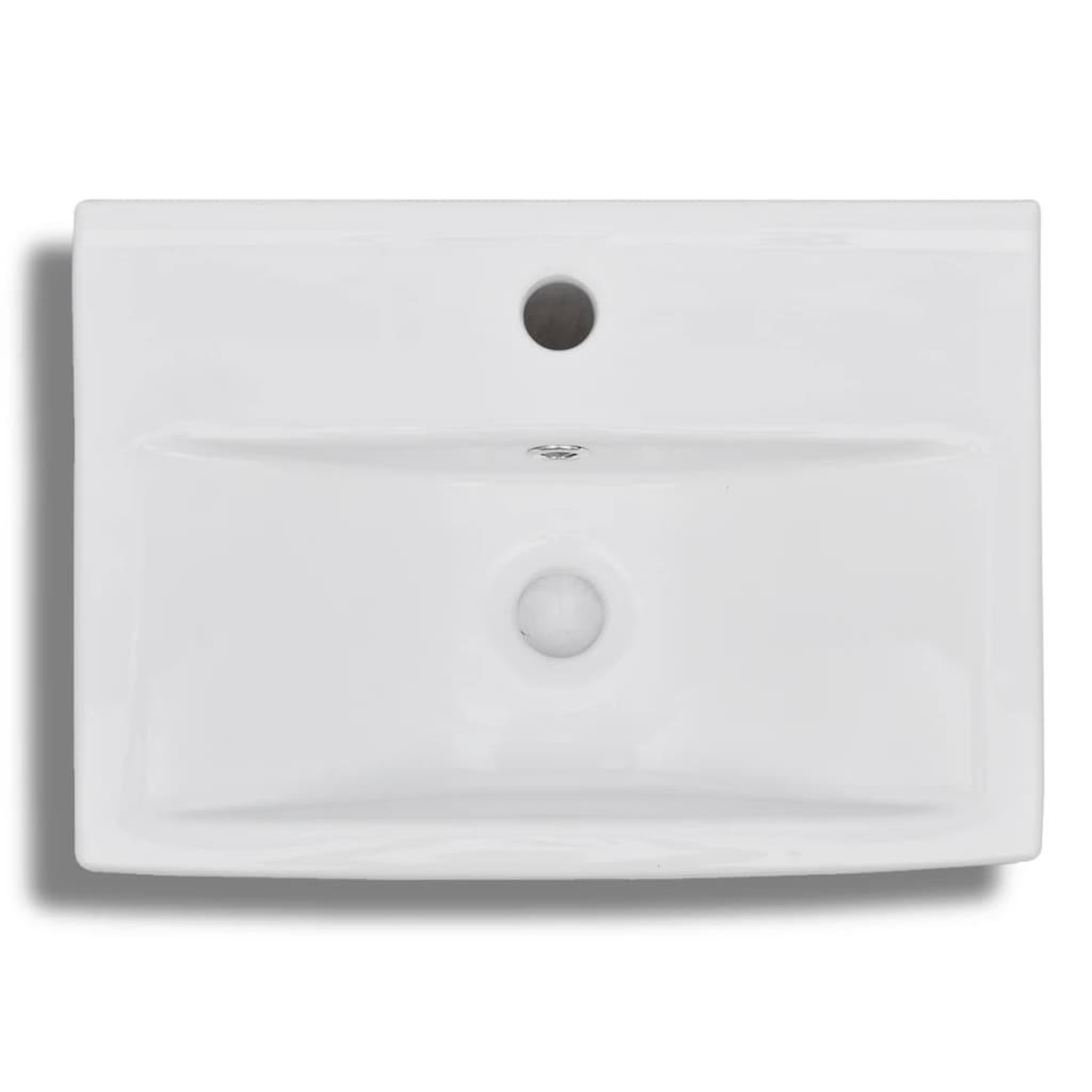 Voir la diapositive 4 : VIDAXL Vasque a trou de trop-plein/robinet ceramique pour salle de bain Blanc