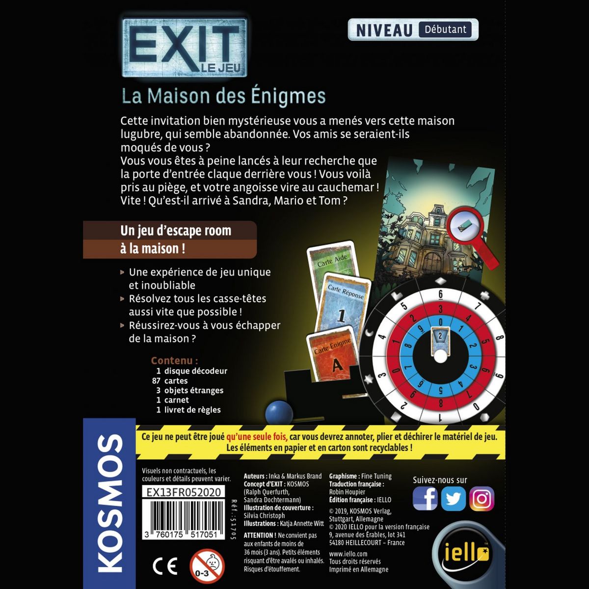 IELLO SARL Jeu Exit - La Maison des Énigmes