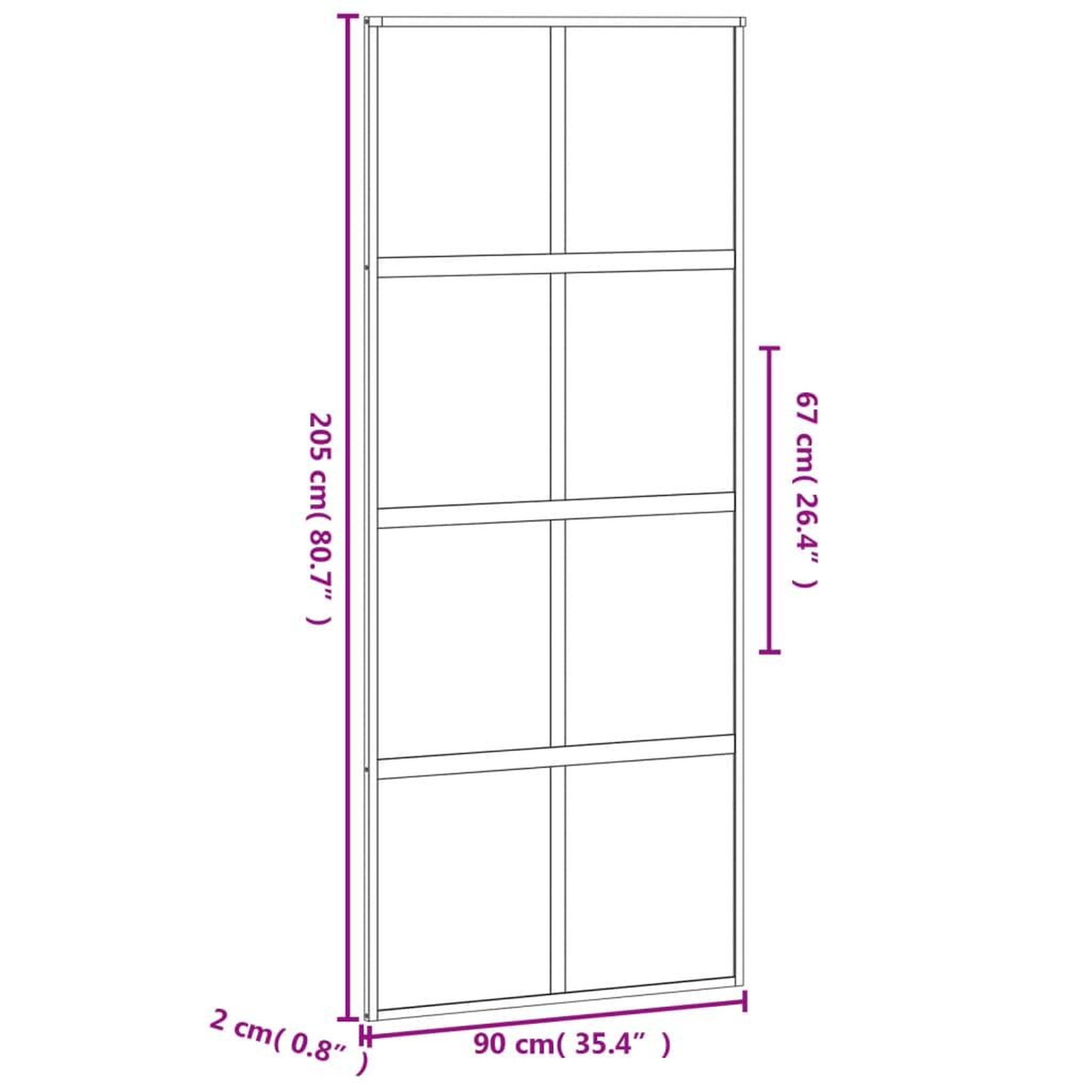 Voir la diapositive 6 : VIDAXL Porte coulissante noir 76x205 cm verre trempe aluminium