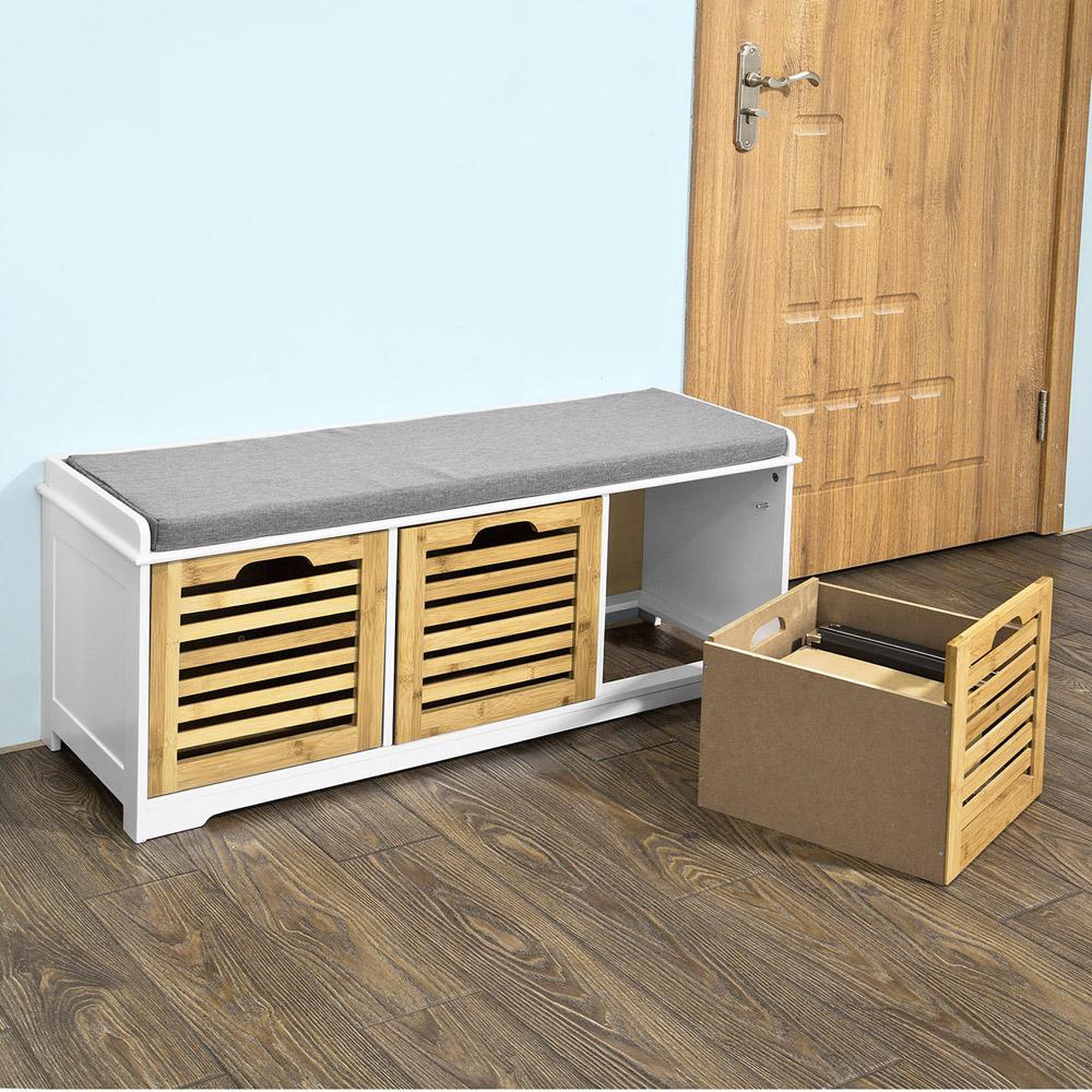 Voir la diapositive 5 : SOBUY SoBuy - Banc de rangement à trois tiroirs pour chaussures - Moderne - FSR23