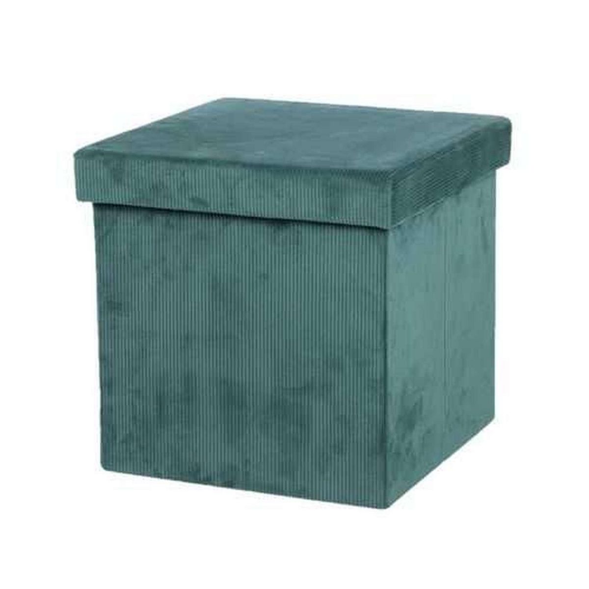 DIVERS Pouf de rangement pliable Kube en velours côtelé - Céladon