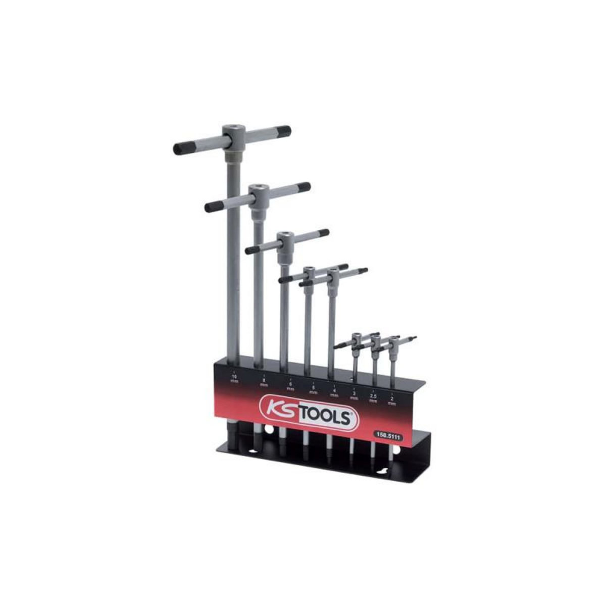 Ks Tools Jeu de clés KS TOOLS - Poignées en T - Sur présentoir métalliques - 8 pcs - 158.5111