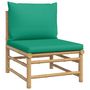 Voir la diapositive 4 : VIDAXL Salon de jardin 3 pcs avec coussins vert bambou