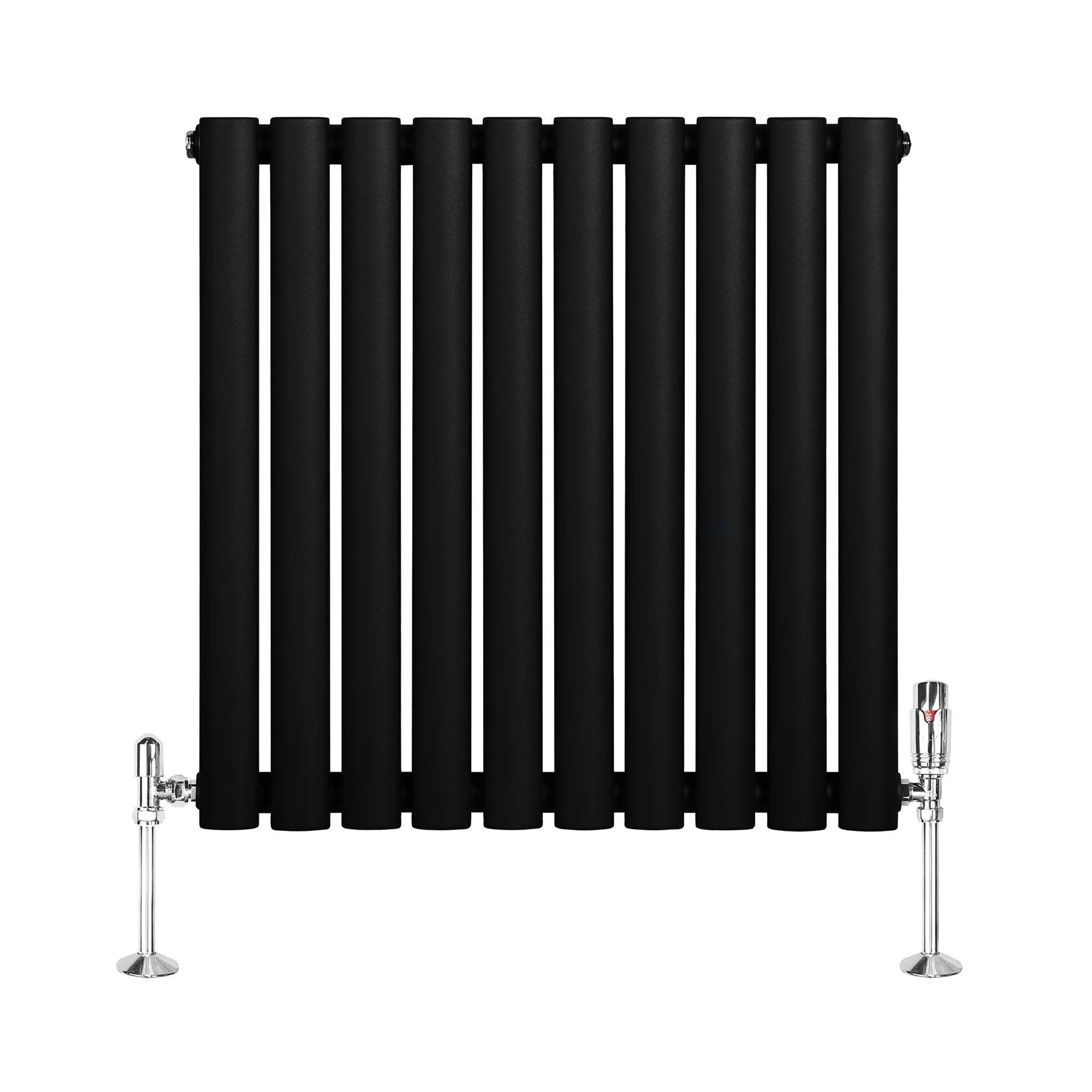 Voir la diapositive 2 : MONSTERSHOP Radiateur à colonnes ovales & vannes, 1 panneau - 600 x 600 mm