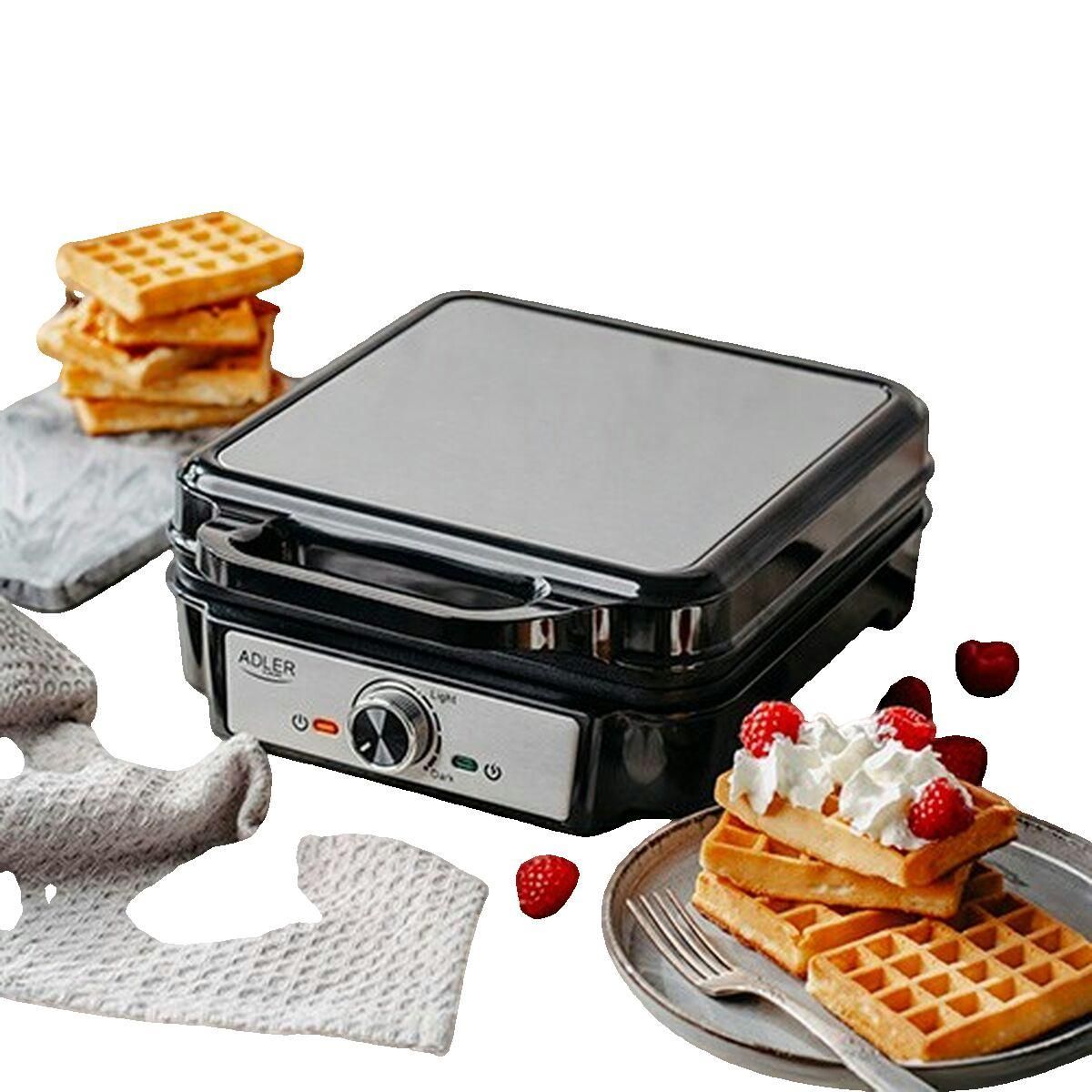 ADLER Gaufrier Adler AD 3083 Noir et Argent