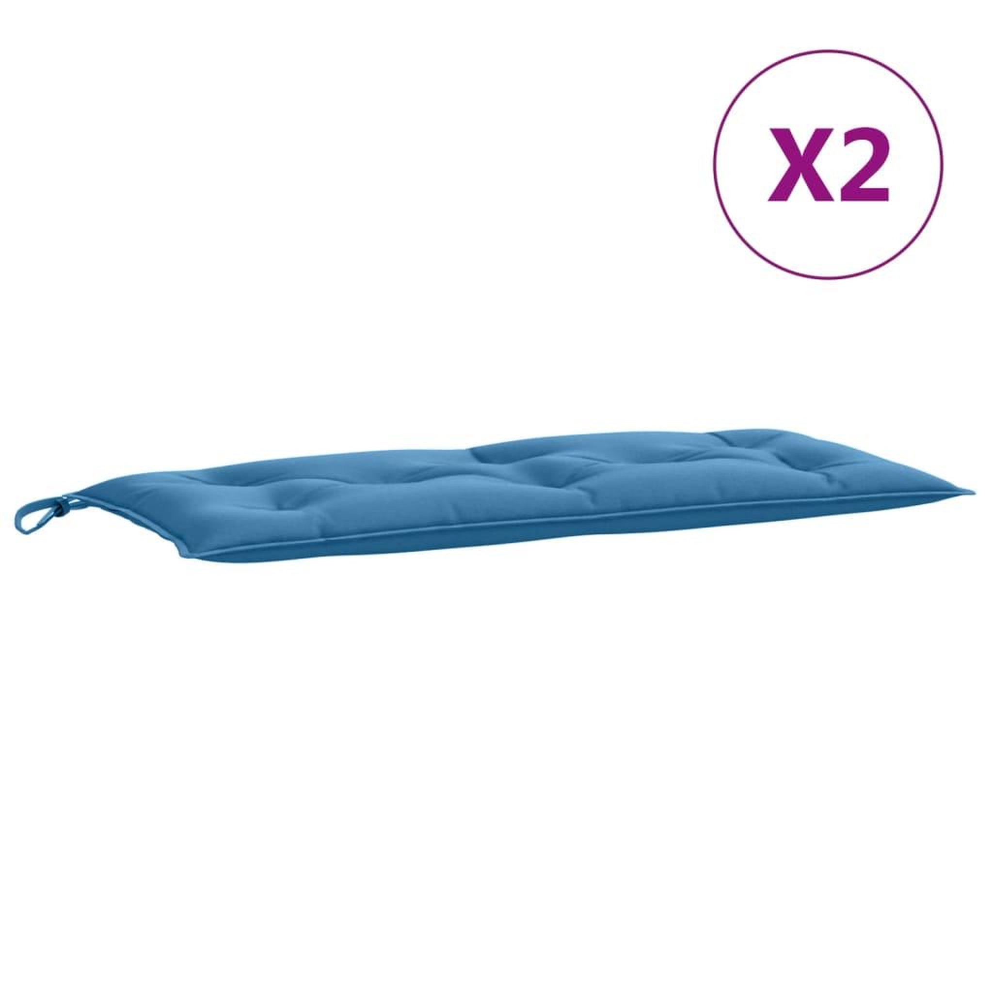 Voir la diapositive 4 : VIDAXL Coussins de banc de jardin lot de 2 bleu melange tissu