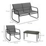 Voir la diapositive 3 : OUTSUNNY Ensemble salon de jardin 2 fauteuils canapé 2 places table basse
