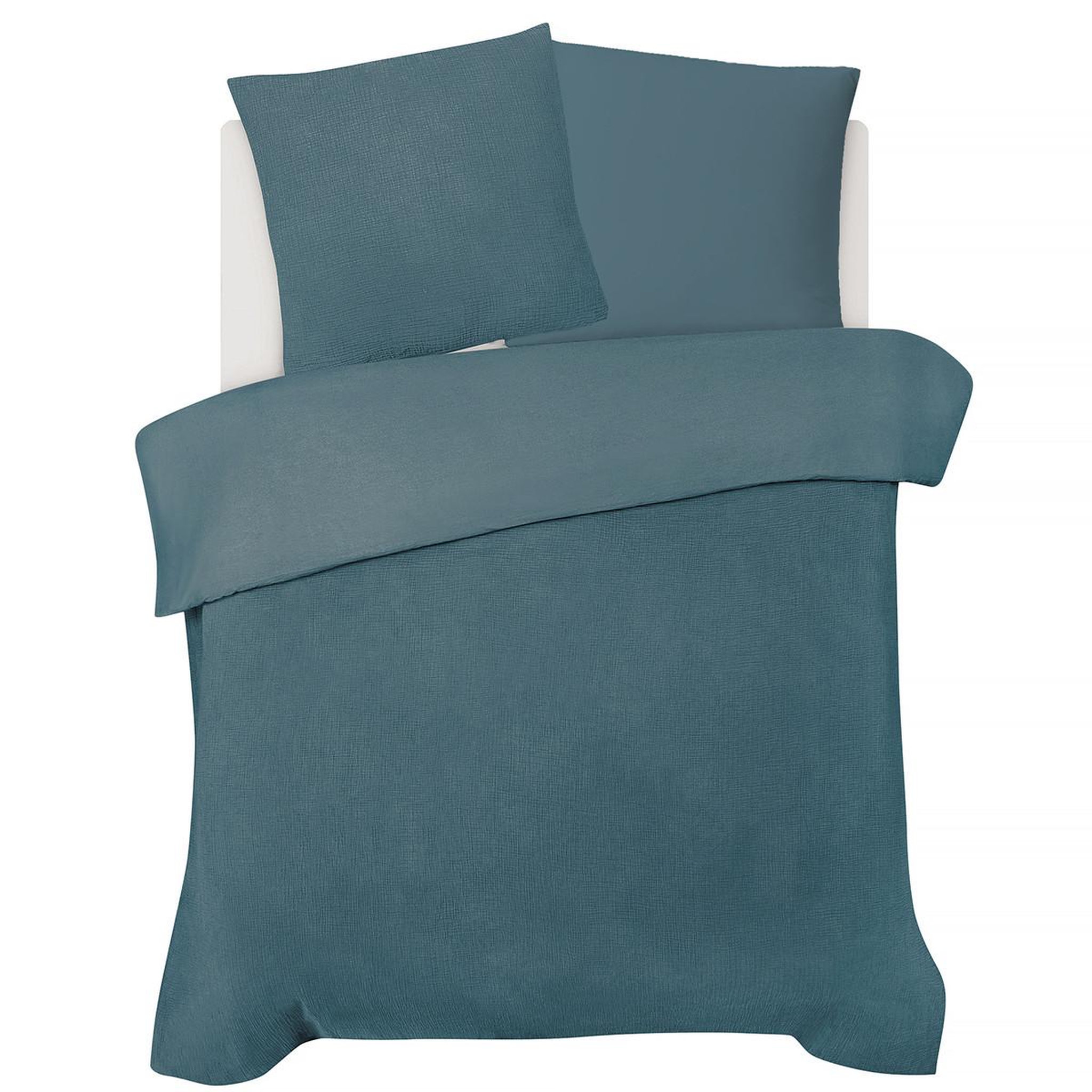 Voir la diapositive 2 : FUTURE HOME Parure de lit double en gaze de coton