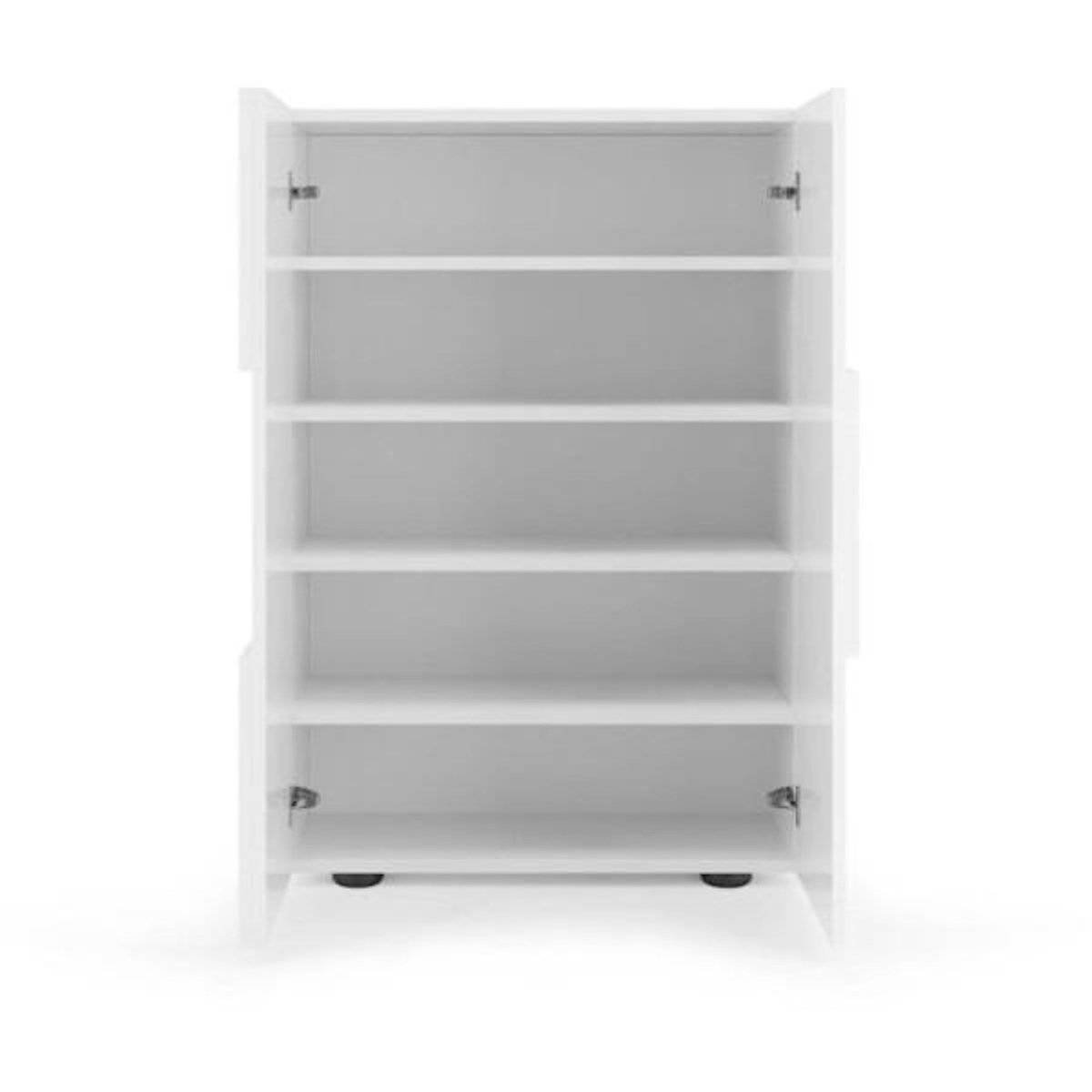 MARKET24 Meuble a chaussures - 15 paires - Blanc laqué - L78 x P33 x H113 cm - MILANO