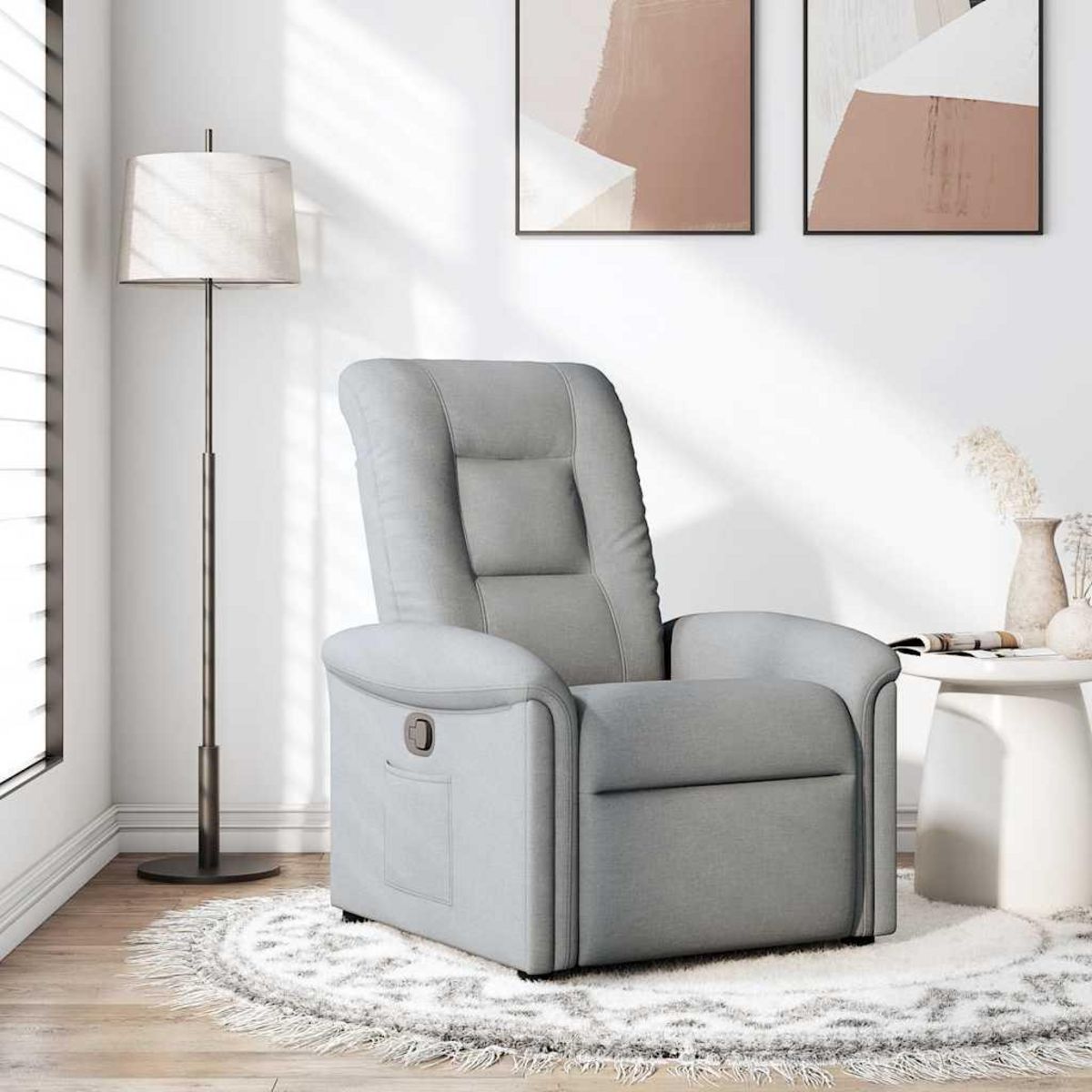 VIDAXL Fauteuil inclinable Gris clair Tissu