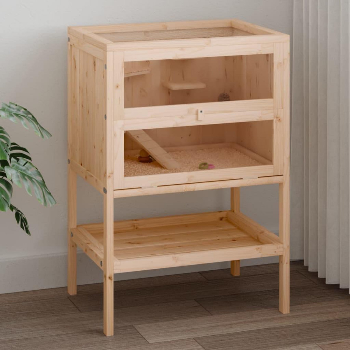 VIDAXL Cage a hamster 55x40x80 cm bois massif de sapin