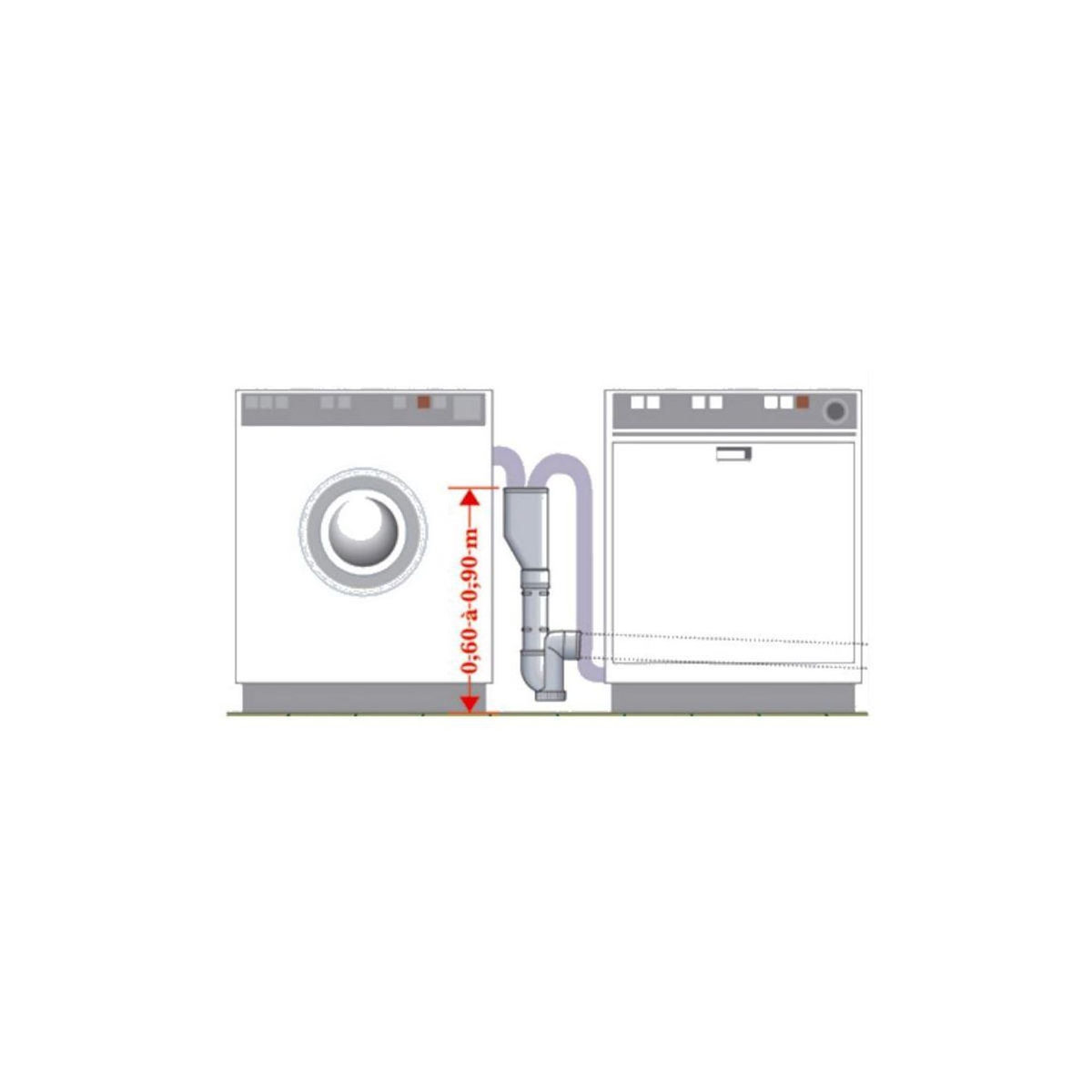 WPRO Y d'évacuation d'eau DEP 101 - Tube double évacuation LL+LV