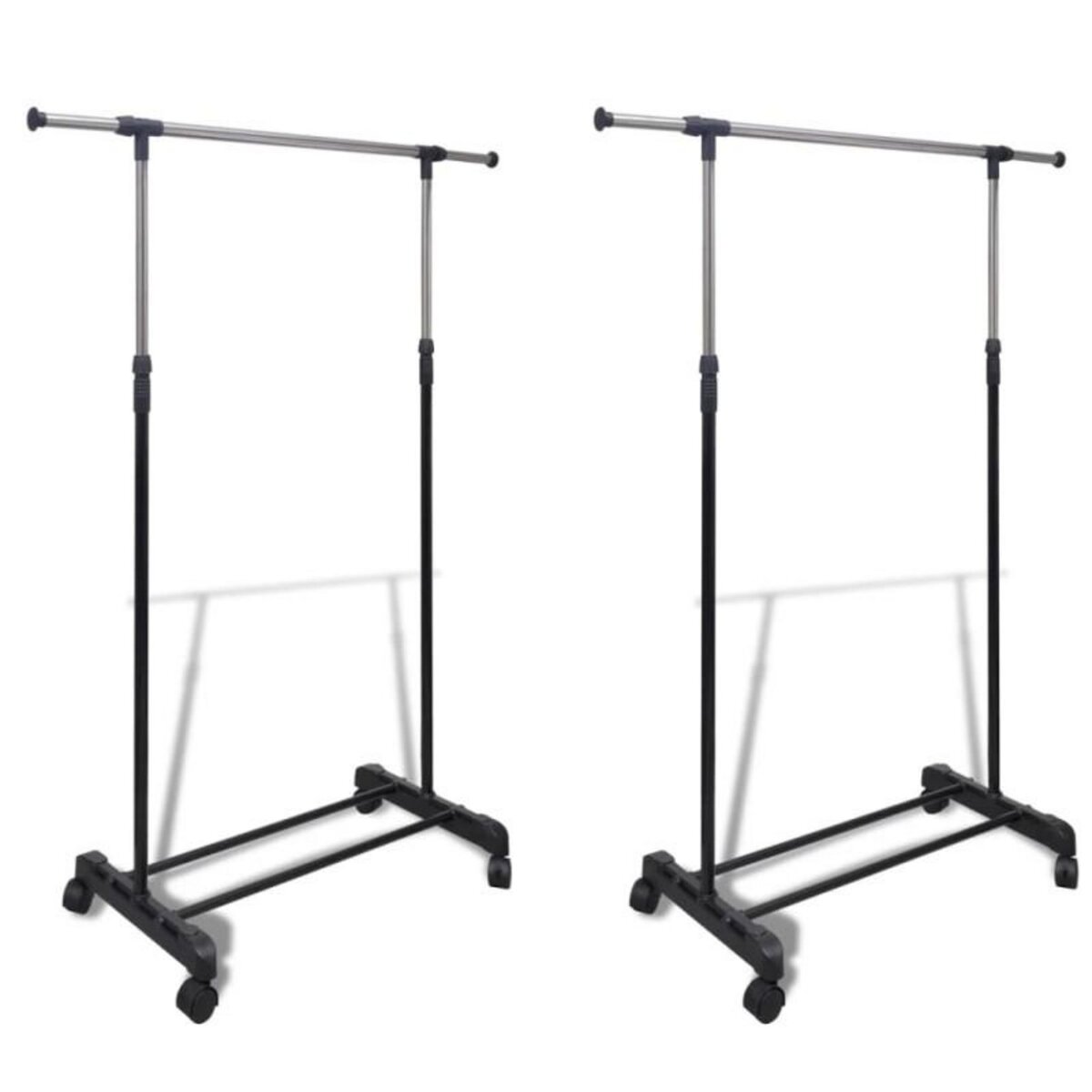 VIDAXL Porte manteaux réglables 2 pcs 1 rail d accrochage