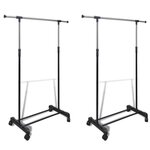 VIDAXL Porte manteaux réglables 2 pcs 1 rail d accrochage