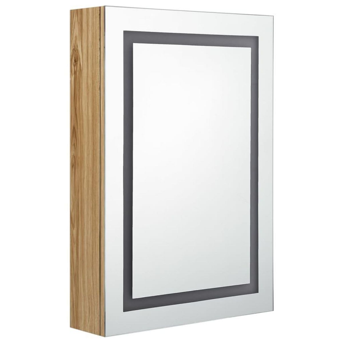 VIDAXL Armoire de salle de bain a miroir LED Chene 50x13x70 cm