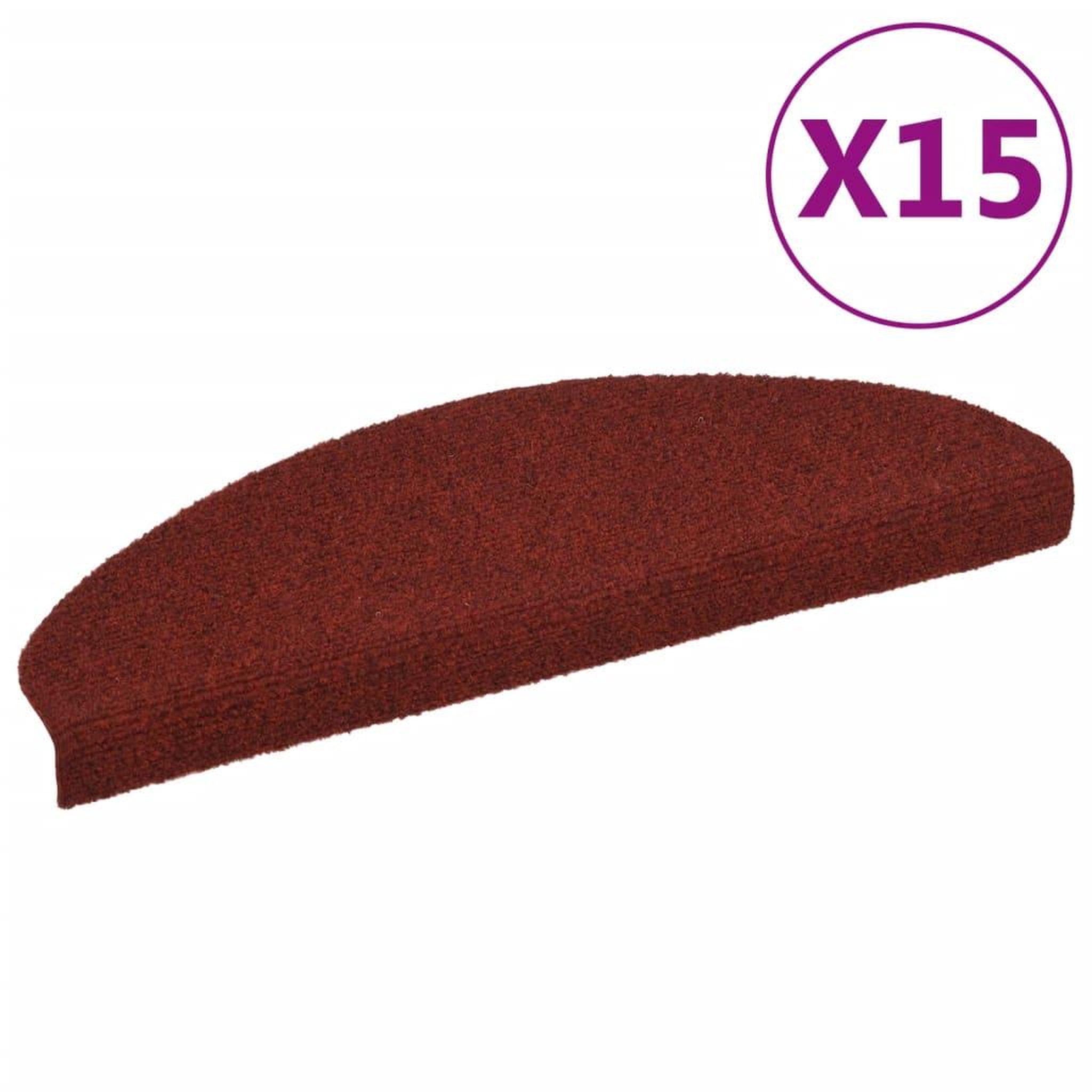 Voir la diapositive 2 : VIDAXL Tapis d'escalier auto-adhesif Poinçon aiguillete 15 pcs Rouge