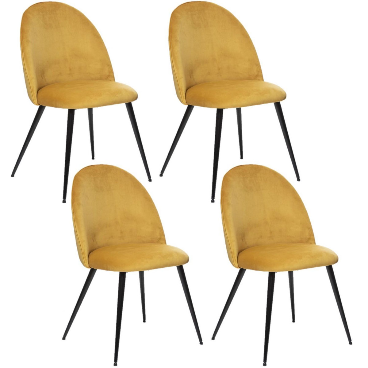 TOILINUX Lot de 4 Chaises Slano