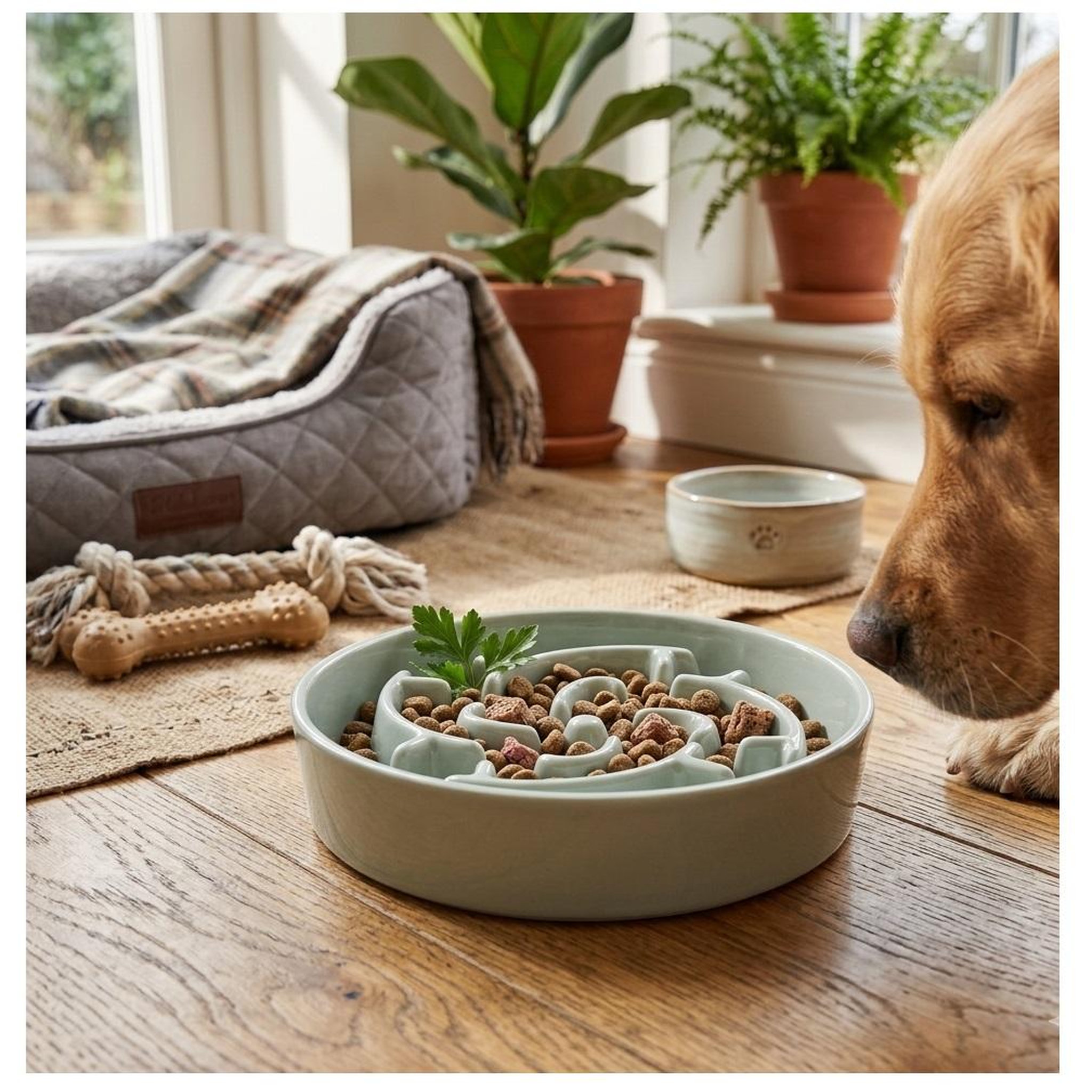 Voir la diapositive 2 : Eden Gamelle ronde anti glouton pour chien sena