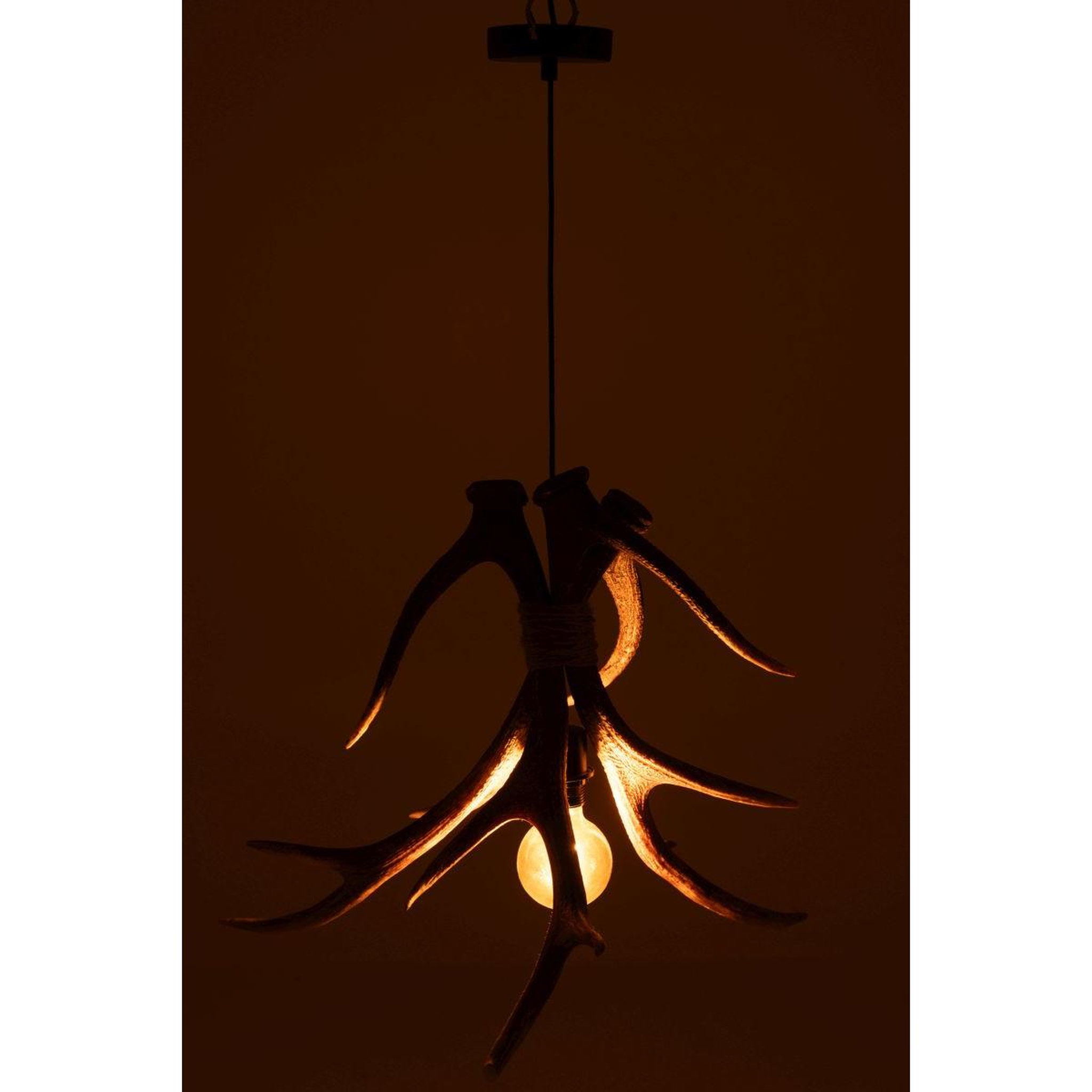 Voir la diapositive 4 : J-LINE Lampe suspension branches  antlers  56cm marron