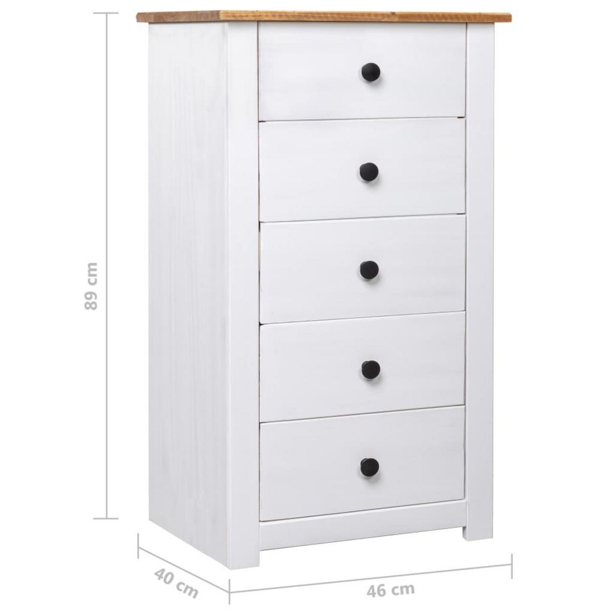 VIDAXL Buffet Blanc 46x40x89 cm Pin Gamme Panama
