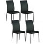 Voir la diapositive 1 : TOILINUX Lot de 4 Chaises de salle à manger Julia en tissu et métal