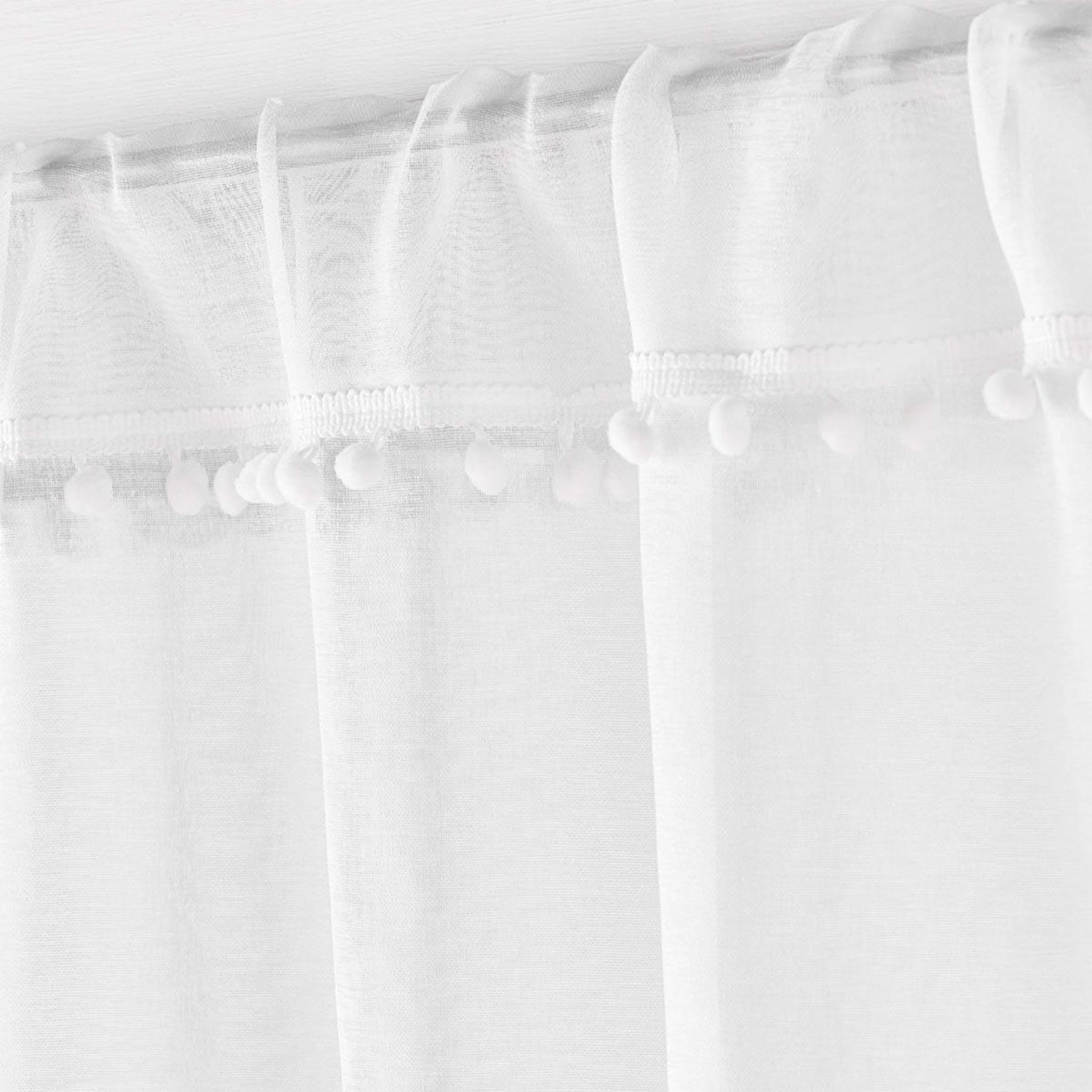 Voir la diapositive 2 : Douceur d'Intérieur Paire de voilages passe-tringle  poupette  70x200cm blanc