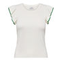 Voir la diapositive 1 : JACQUELINE DE YONG T-Shirt Blanc/Vert Femme JDY Adele