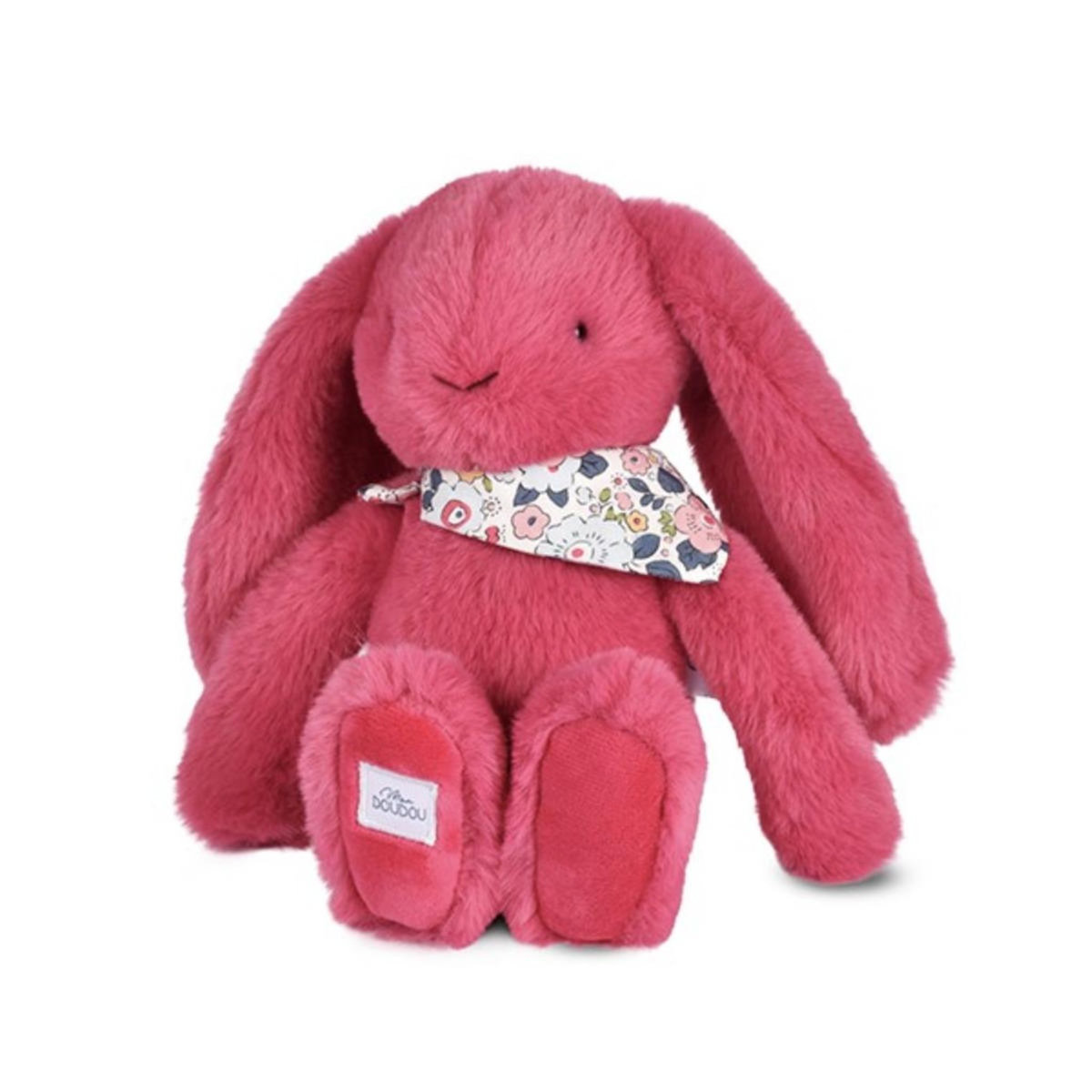 DOUDOU ET COMPAGNIE Peluche lapin fleurette fuchsia - 25 cm -