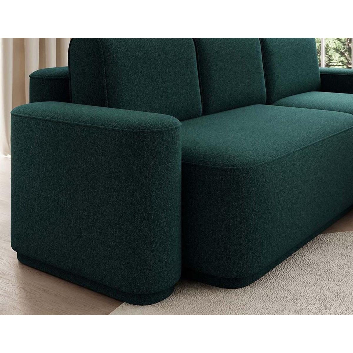 BEST MOBILIER Sam - canapé d'angle droit 4 places convertible avec coffre en tissu