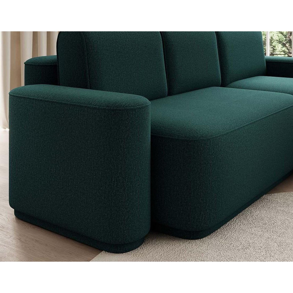 BEST MOBILIER Sam - canapé d'angle droit 4 places convertible avec coffre en tissu