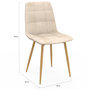 Voir la diapositive 5 : ID MARKET Lot de 6 chaises MILA en velours beige et pieds effet bois pour salle à manger