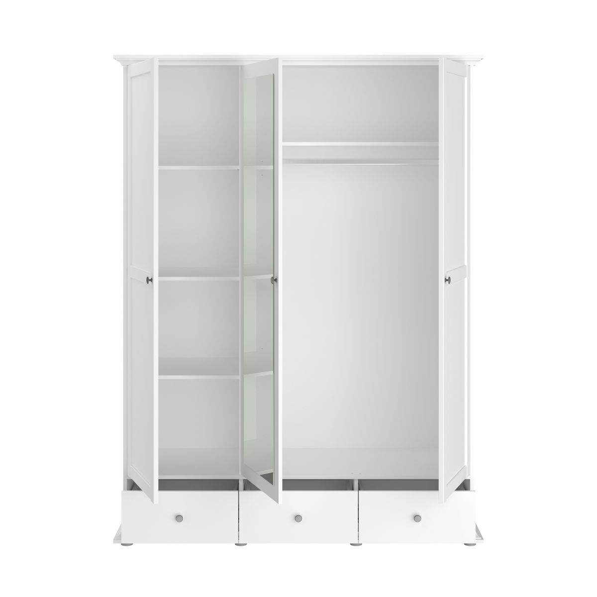 Armoire 3 portes 2 tiroirs L152cm NESRINE