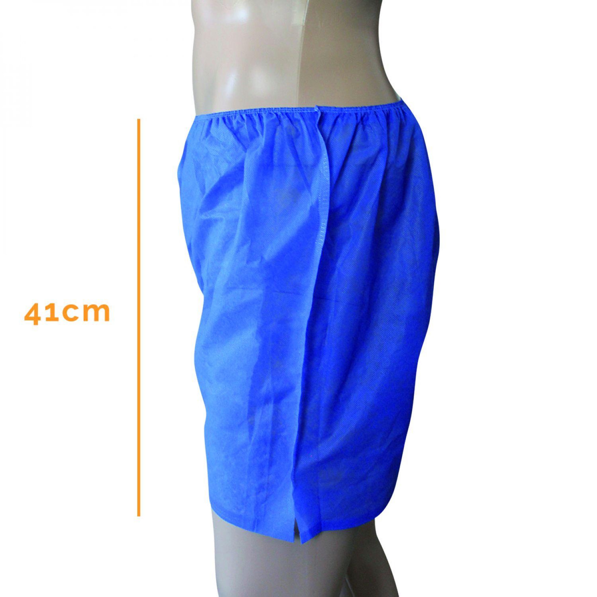 Voir la diapositive 2 : VIVEZEN Lot de 50 boxers pour homme en non tissé spunlace jetables - Bleu