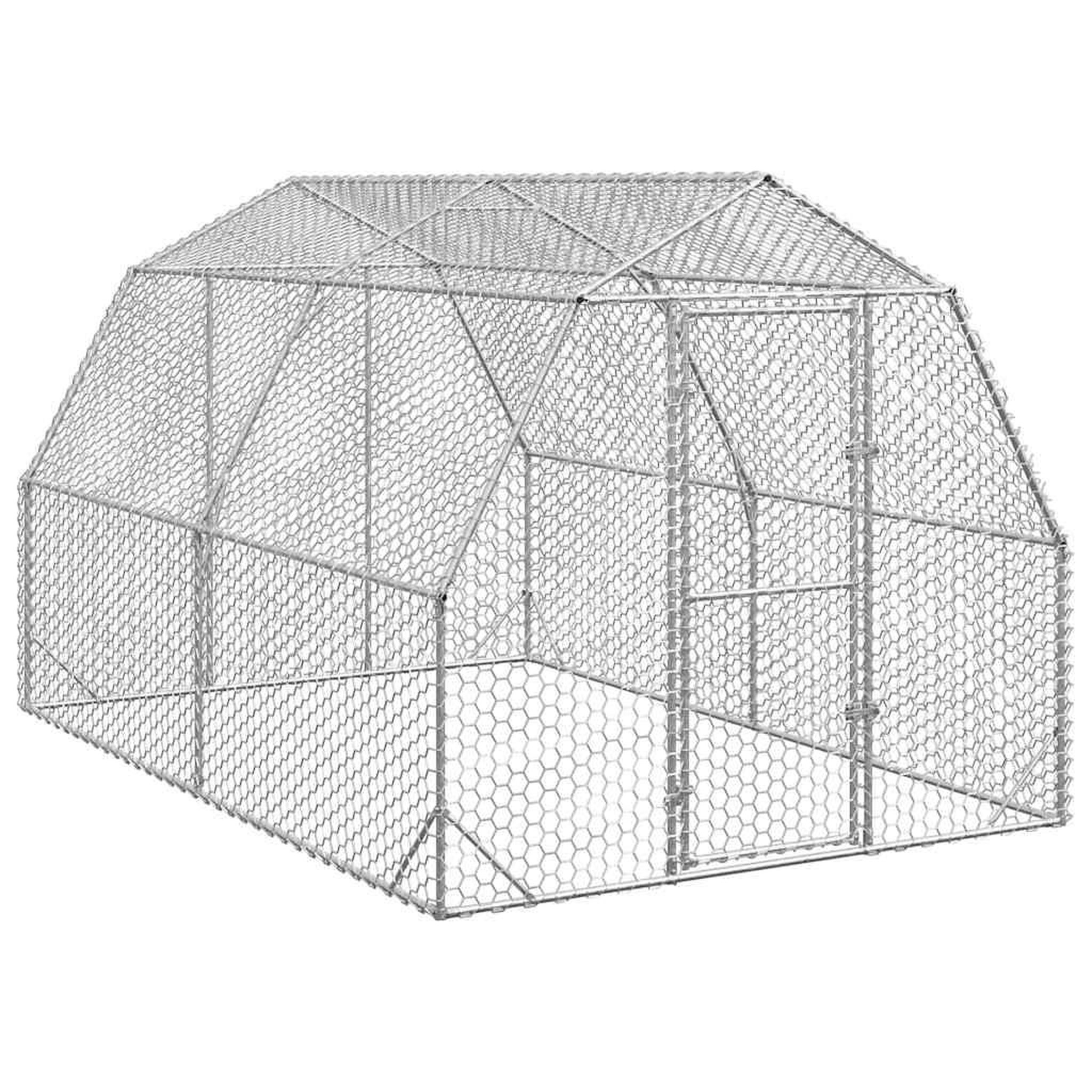 VIDAXL Poulailler 2,5x4x2,25 m acier galvanise